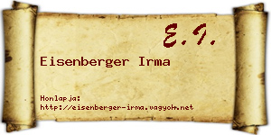 Eisenberger Irma névjegykártya